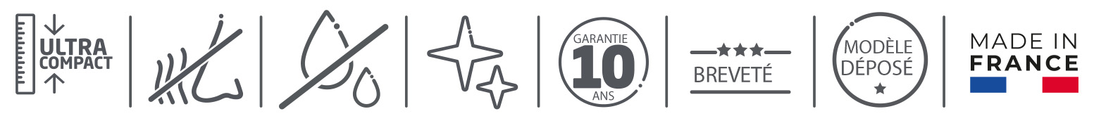 Pictogramme des principaux avantage de la bonde Slim + de chez Wirquin